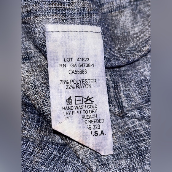 Nilly & Millie Graphic Marble Print Dress Blue Brown 3/4 Sleeve L Soft Flowy NEW - Picture 6 of 9